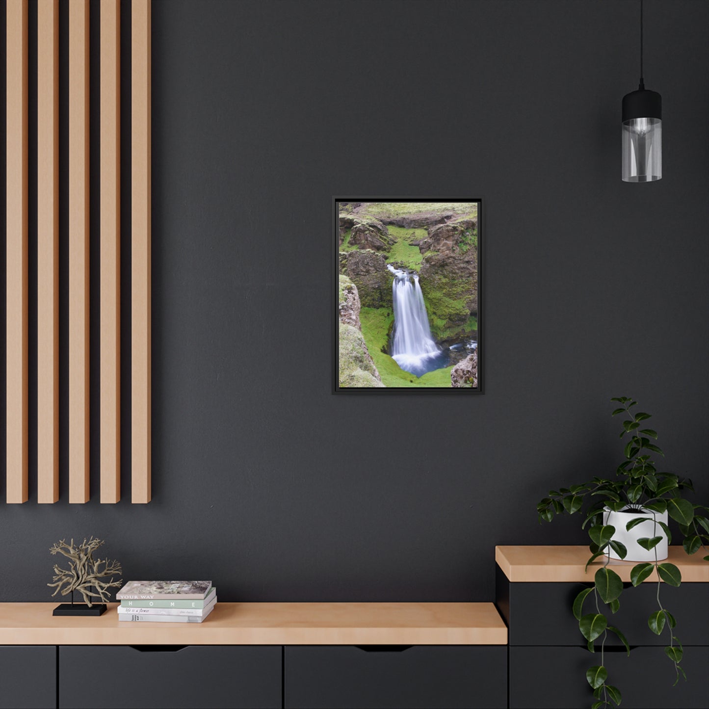 'Hidden Gem of a Waterfall' - South Coast, Iceland - Gallery Framed Canvas Wrap